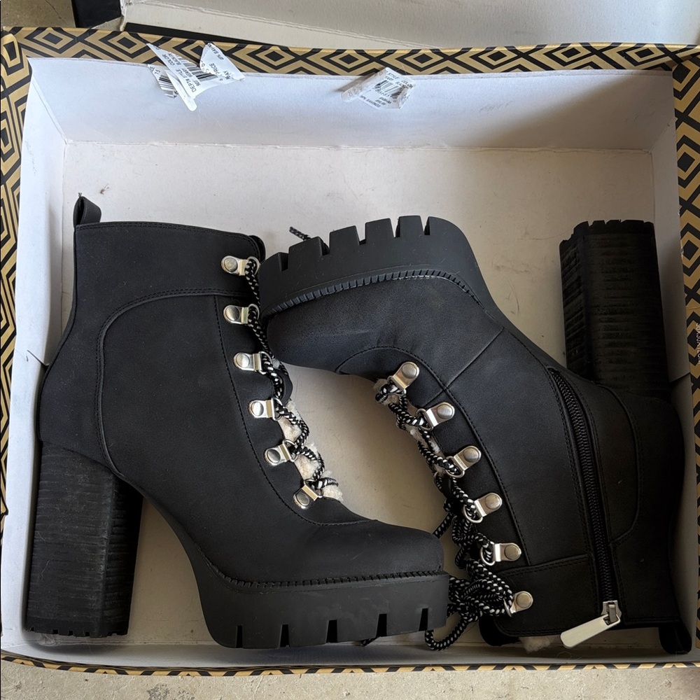 Charles boots Black Chunky Heel Ankle Boots